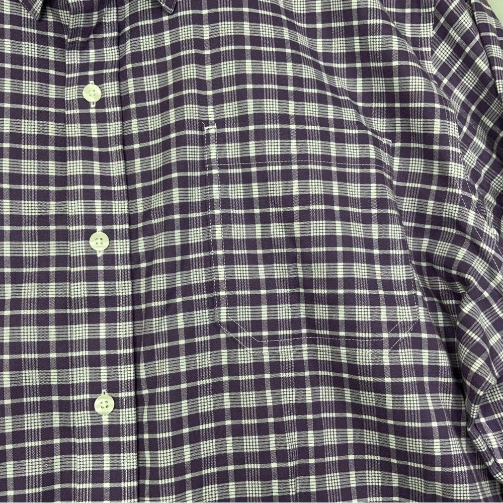 L.L. Bean Men's Purple Checkered Slightly Fitted Button Down Shirt. Size XL-Reg.